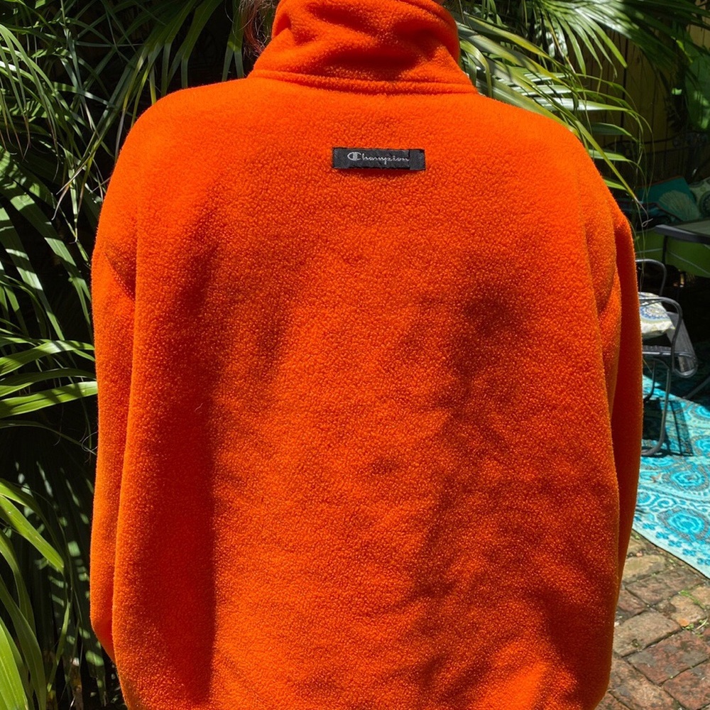 ORANGE QUARTER ZIP CHAMPION SWEATER